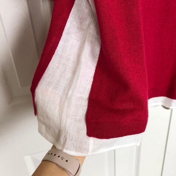 New J. Jill Linen Side Panel 3/4 Sleeve Sweater - Picture 2 of 8